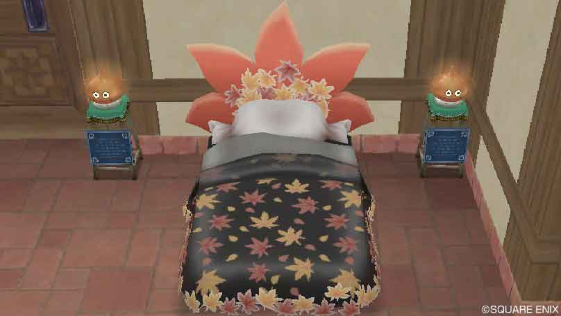 紅葉のベッド(拡大)
