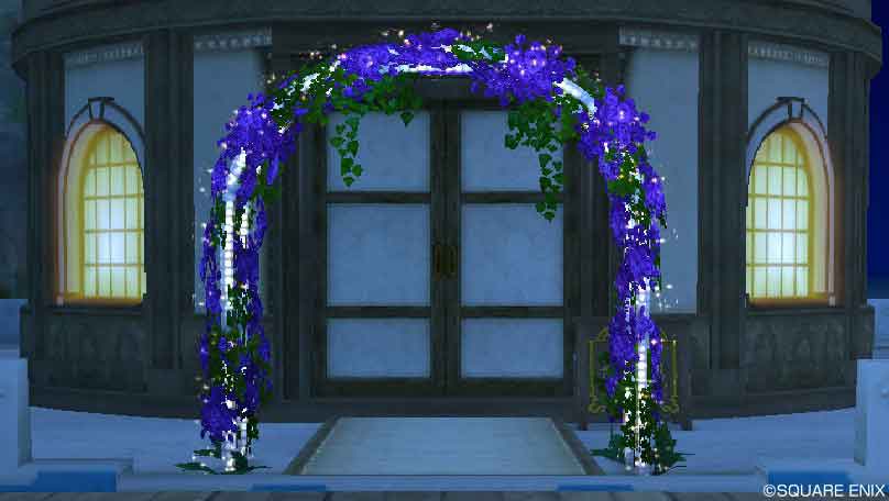 花のアーチ・紫(夜)