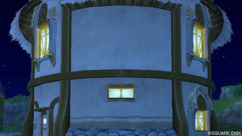 アーチ飾りの窓(夜)