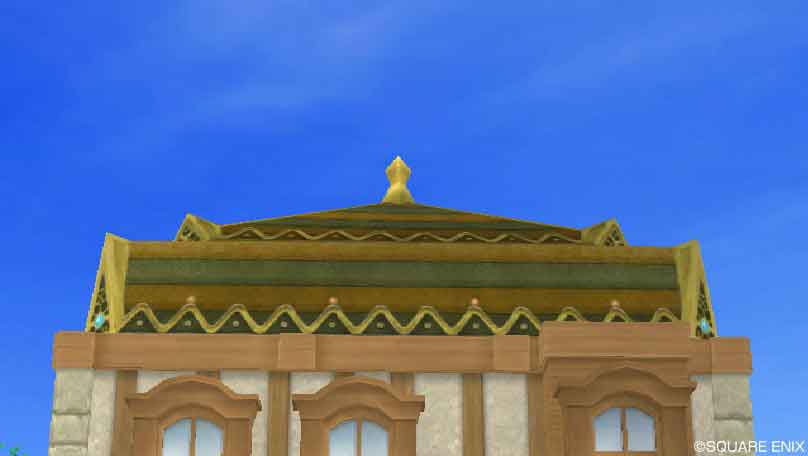 石と金装飾の屋根