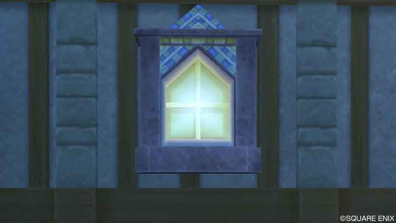 タイル装飾の窓(夜拡大)