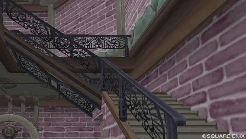 レンガの家の階段