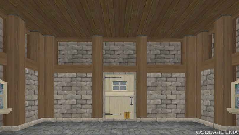積み石の家の内装(扉側)